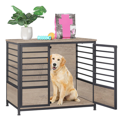 Melos - Muebles De Jaula Para Perros, Mesa Auxiliar De Mader