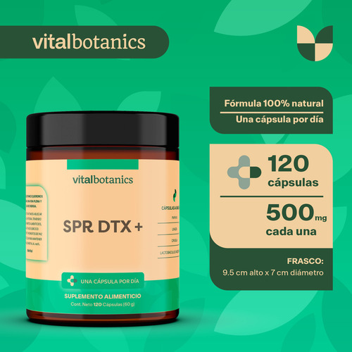 Suplemento Spr Dtx+ 120 Caps 500mg Probiótico Vitalbotanics Sabor CLN_CLENS_120