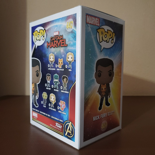 Funko Pop! Captain Marvel #447 Nick Fury With Goose The Cat (Usado)