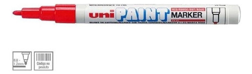 Caneta Marcador Permanente Uni Paint Px 21 Vermelh Industria