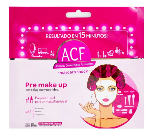 Acf Máscara Facial Shock Pre Make Up Con Colágeno 10ml