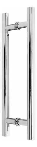 Puxador Duplo Tubular Alumínio 80cm Redondo Porta Pivotante