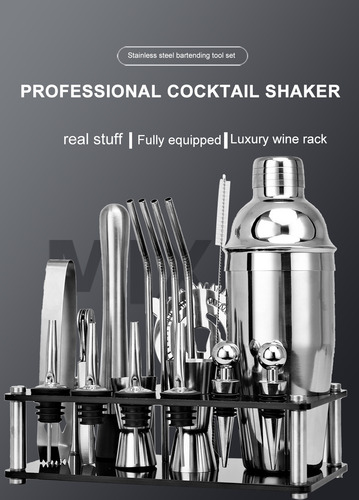 Coctelera Shaker Barman Bartender Mezcladora En Barra 750 Ml