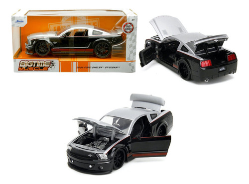 Jada 1:24 2008 Ford Mustang Shelby Gt 500kr Big Time Muscle Color Negro