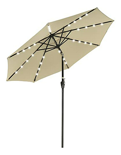 Yescom 9' Solar Al Aire Libre Powered Umbrella Led 8 Costill