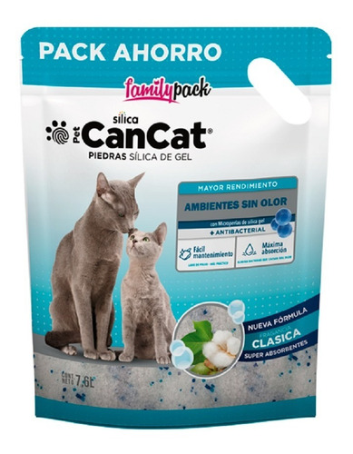 Imagen 2 de 6 de Piedra Sanitaria De Sílica Family Pack 7,6 Lts. Cancat Pet