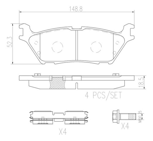 Brembo Balatas Ford Expedition Max Limited 2018-2021 Trasero