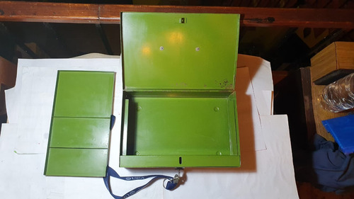 Caja De Seguridad Antigua (ver Descripcion) Verde (Usado)