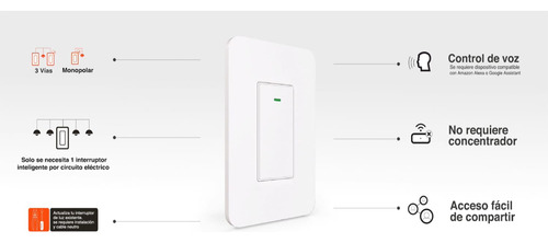 Nhe-s300 Interruptor Smart 3vías Temporizador Activación Voz