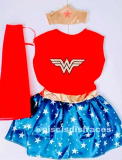 Disfraz Wonder Woman Mujer Maravilla Nena Tutu Heroina Ofert