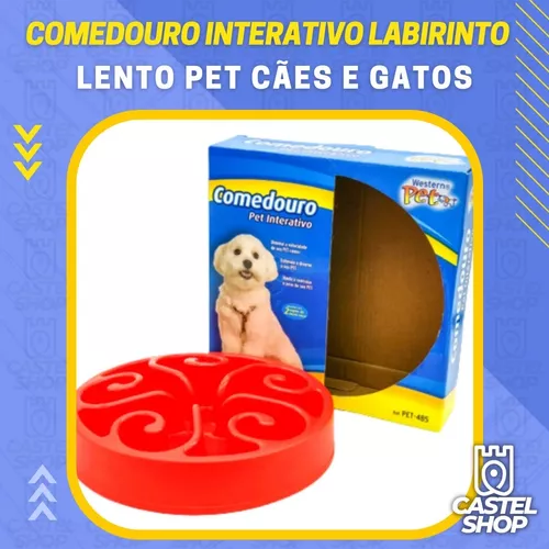 Comedouro interativo em formato de labirinto para pets de pequeno