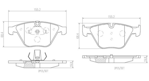 Imagen 2 de 7 de Balatas Brembo (d) Bmw Serie 5 04-06 M3 08-13 Serie 1m 11-1