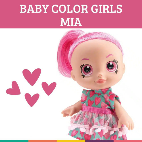 Boneca Color Girls Mia Cabelo Colorido Moderna Bambola