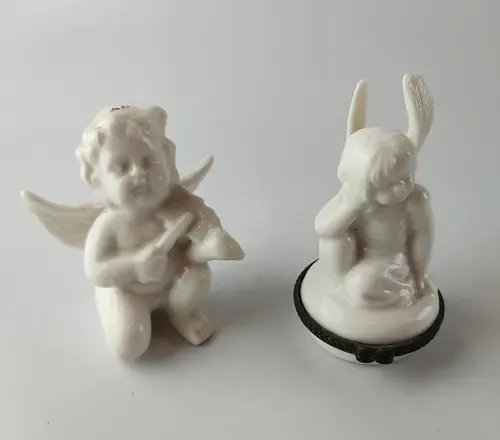 Antigo Par De Bibelôs Em Porcelana Anjos Dec50 5087 Rrdeco | MercadoLivre