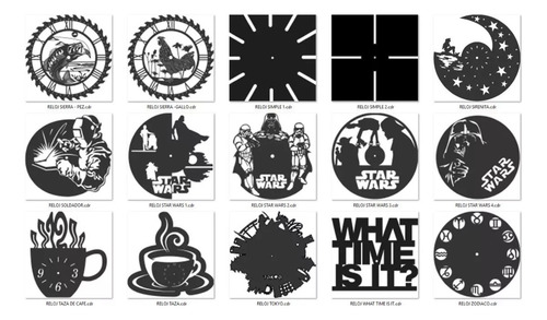140 Diseños De Relojes Pack Vectores Para Corte Laser