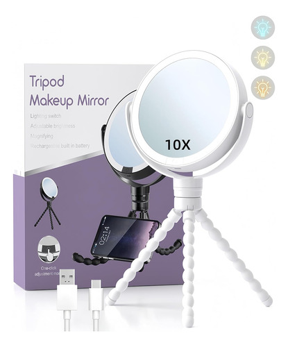 Espejo De Maquillaje De Viaje Con Trípode Con Luces Espejo D
