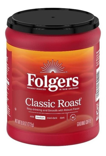 Folgers Café Molido Classic Roast Medium 272g Americano