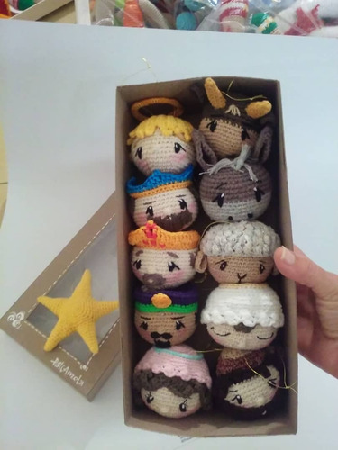 Nacimiento Adorno Arbolito De Navidad. Tejido Amigurumi