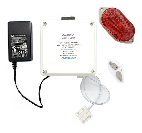 Alarma Puerta Abierta Temporizable Apa-400 Luz + Buzzer