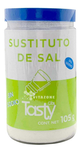 Imagen 3 de 6 de Sal Sin Sodio 105 G Tasty Para Cocinar Sustituto De Sal 3 Bo
