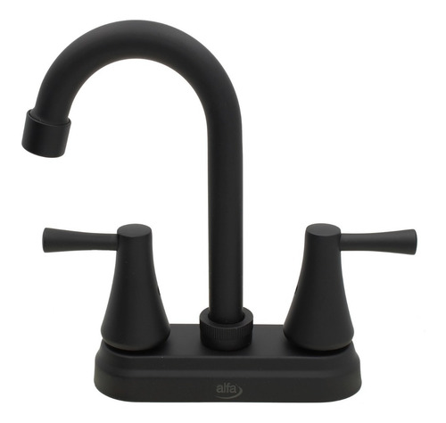 Llave Mezcladora Lavabo Acero Inox Negro Mate Cisne De Lujo