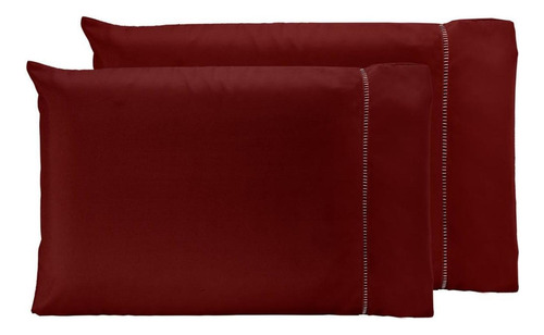 Jogo Cama Solteiro 2 Peças Vermelho Marsala Lençol Elástico