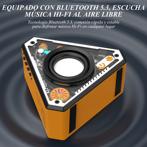 Bocina Bluetooth Triangular Con Luz Led Subwoofer Colores