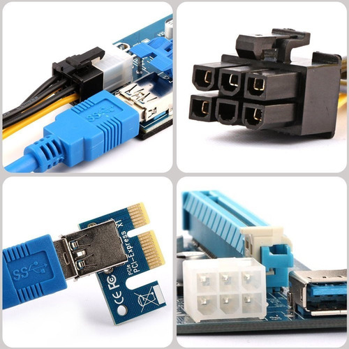 Riser Pci-e 16x A 1x - Ext X Usb 3.0 60 Cm Mineria V 007 Rig