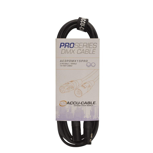 Accu Cable Ac3pdmx15pro 3-pin Cable Dmx De 15 Pies