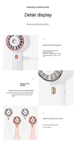 Ventilador De Mano Con Nebulización Usb Recargable Blanco