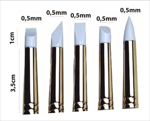 Pincel De Silicona Goma Iluminador X 5 Para Dentista Artista