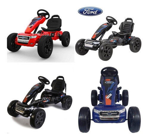 Chachicar Go Kart Ford Para Niños A Bateria Hasta 9 Años Color Azul/Rojo/Negro/Blanco