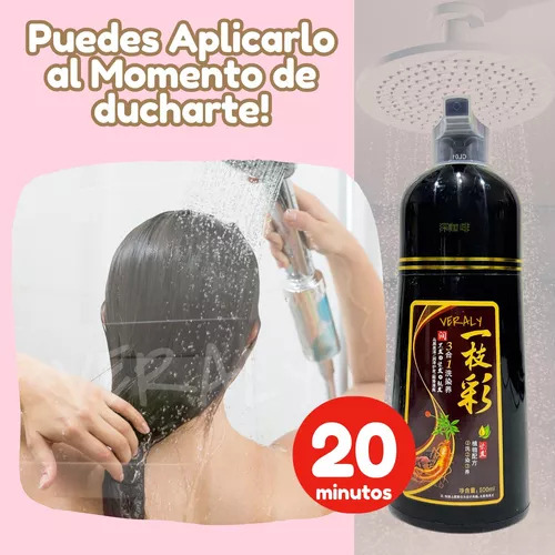 Shampoo Tinte Instantáneo Cubre Canas Natural Jengibre 500ml Cafe Claro