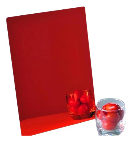 Espejo De Acrilico Lámina Rojo 20 X 30 Cm Grosor 3 Mm