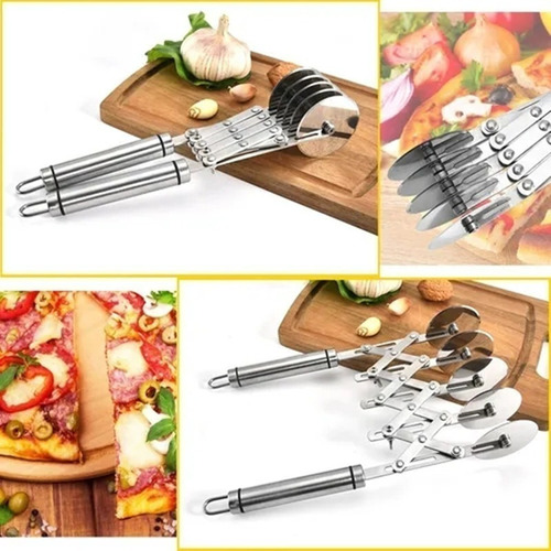 Lazhu Cortador De Pizza 5 Rodas Divisor Ajustável Qualidade Cor Fix
