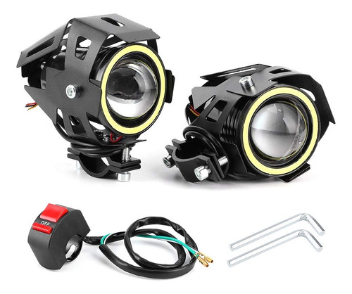 Par Faros Auxiliares U7 Mini Ojo De Angel Moto 