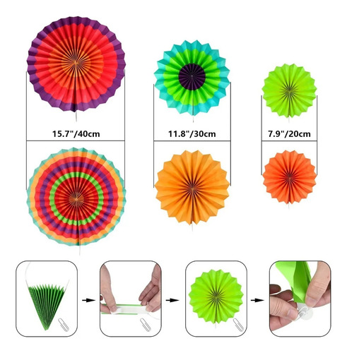 Kits De Abanicos De Papel Con Forma De Corona Para Decoració