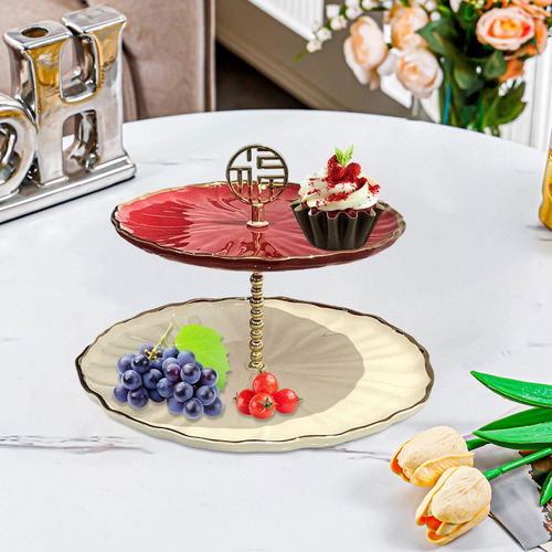 Soporte De Pastel En Capas Decoración Grande De 2 Niveles