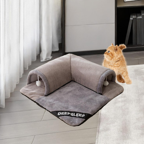 Cama Túnel Para Gatos, Cabaña De Juego Con Bolas Gris S