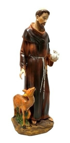 Imagem 3 de 3 de Imagem São Francisco De Assis Resina Importada 30cm