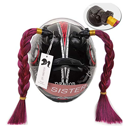 3t-sister Pigtails For Helmets Works On Matte Helmets Hair D