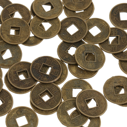 Set De 50 Piezas Moneda Chino De Feng Shui Antigua Fortuna