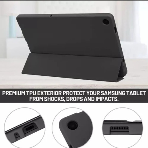 Funda Smart Cover Samsung Tab S10 Plus 12.4 Pulgadas Gris Oscuro