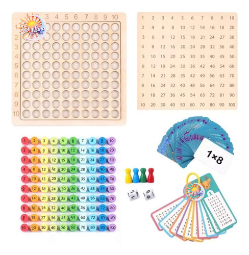 Tablas De Multiplicar Tablero Matemáticas Montessori 3 En 1