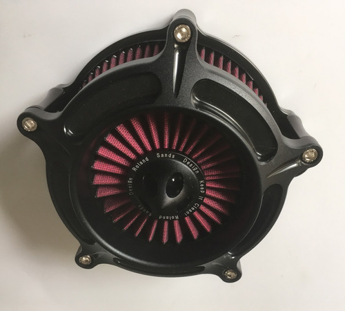 Filtro Alto Flujo Turbine Negro Y Rojo Para Harley Twin Cam