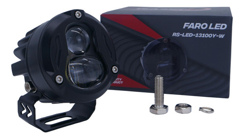 Par Faros Auxiliares Redondo Mini Lupa Luz Blanca Y Amarilla