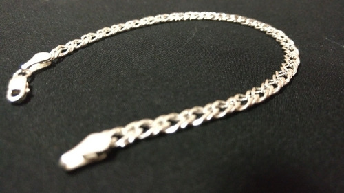Pulsera Pulso De Plata 925 Tejido Doble Mujer Hombre Unisex