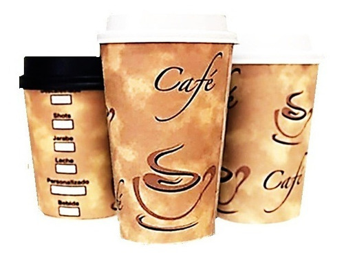 500 Vasos Con Tapa Para Cafe Biodegradables 12 Onzas