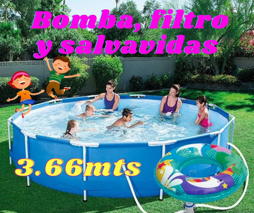 Alberca Familiar Con Bomba Y Filtro 3.66mts