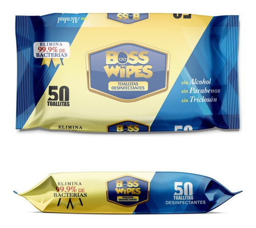 Toallitas Húmedas Antibacteriales Boss Wipes 1 Paquete